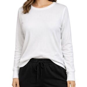 Architect White Thermal Long Sleeve Essential Waffle Knit Layering Top L BNWT